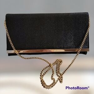3/$30 Black Sparkle Evening Envelope Clutch Crossbody Holiday Bag